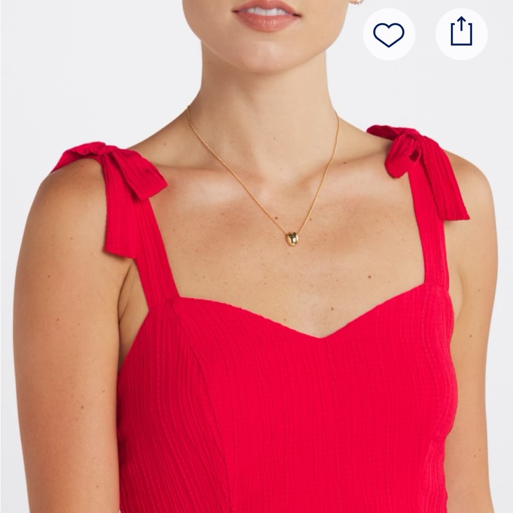 Red Tie-Shoulder Ruffle Sundress - Picture 8 of 9
